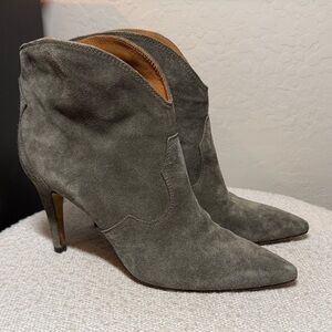 TORAL Suede Ankle Western Stilletto Bootie Size 41 / US 11